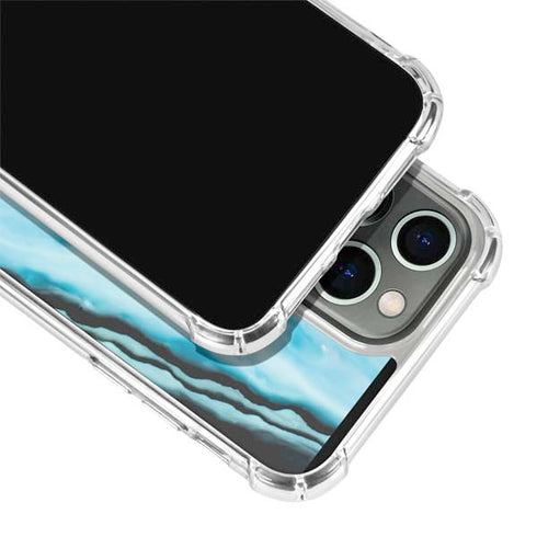 Aqua Blue Marble Ink iPhone 15 Pro Clear Case